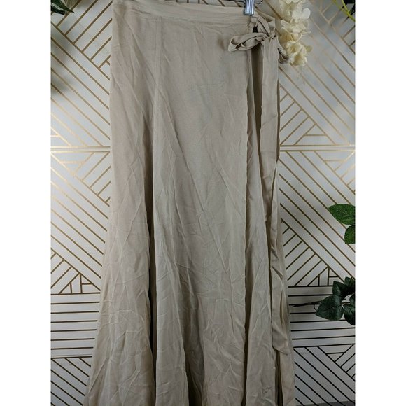 Reformation Wrap Maxi Skirt Tan Size Large Viscose - Picture 6 of 10